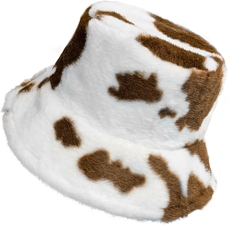 Yonchic Store Winter Soft Faux Fur Plush Bucket Hat, Lovely Fisherman Cap, Fashion Outdoor Thick Warm Sun Cap for Women - Image 1